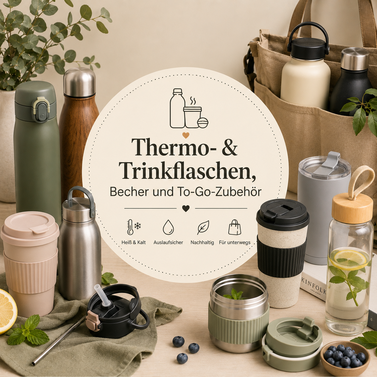 Thermo- & Trinkflaschen, Becher und To-Go-Zubehör