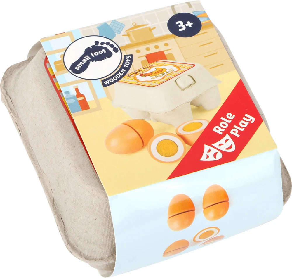small foot Holz-Eier – 5-teiliges Spiellebensmittel-Set für Kinderküche