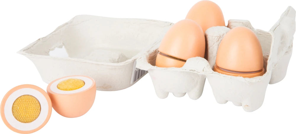 small foot Holz-Eier – 5-teiliges Spiellebensmittel-Set für Kinderküche