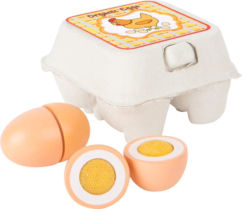 small foot Holz-Eier – 5-teiliges Spiellebensmittel-Set für Kinderküche
