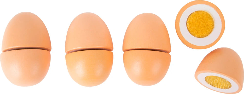 small foot Holz-Eier – 5-teiliges Spiellebensmittel-Set für Kinderküche