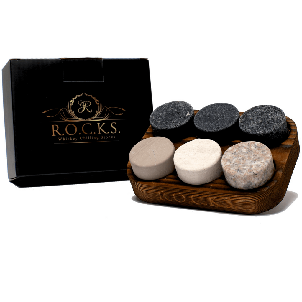 The Original Rocks Whisky Steine 6er Set Granit Kühlsteine ohne Verwässern