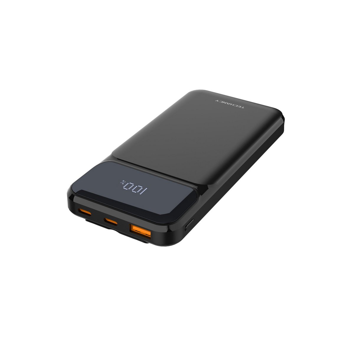 Techancy Powerbank 10000 mAh 22,5W USB-C 3in1 Kabel Display TF2782 Schwarz