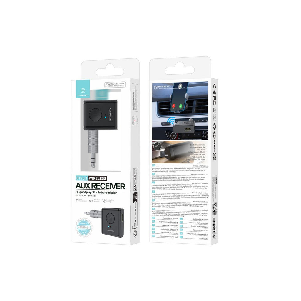 Techancy TQ5908 Bluetooth 5.3 AUX Empfänger 3,5 mm USB-C Auto Stereo