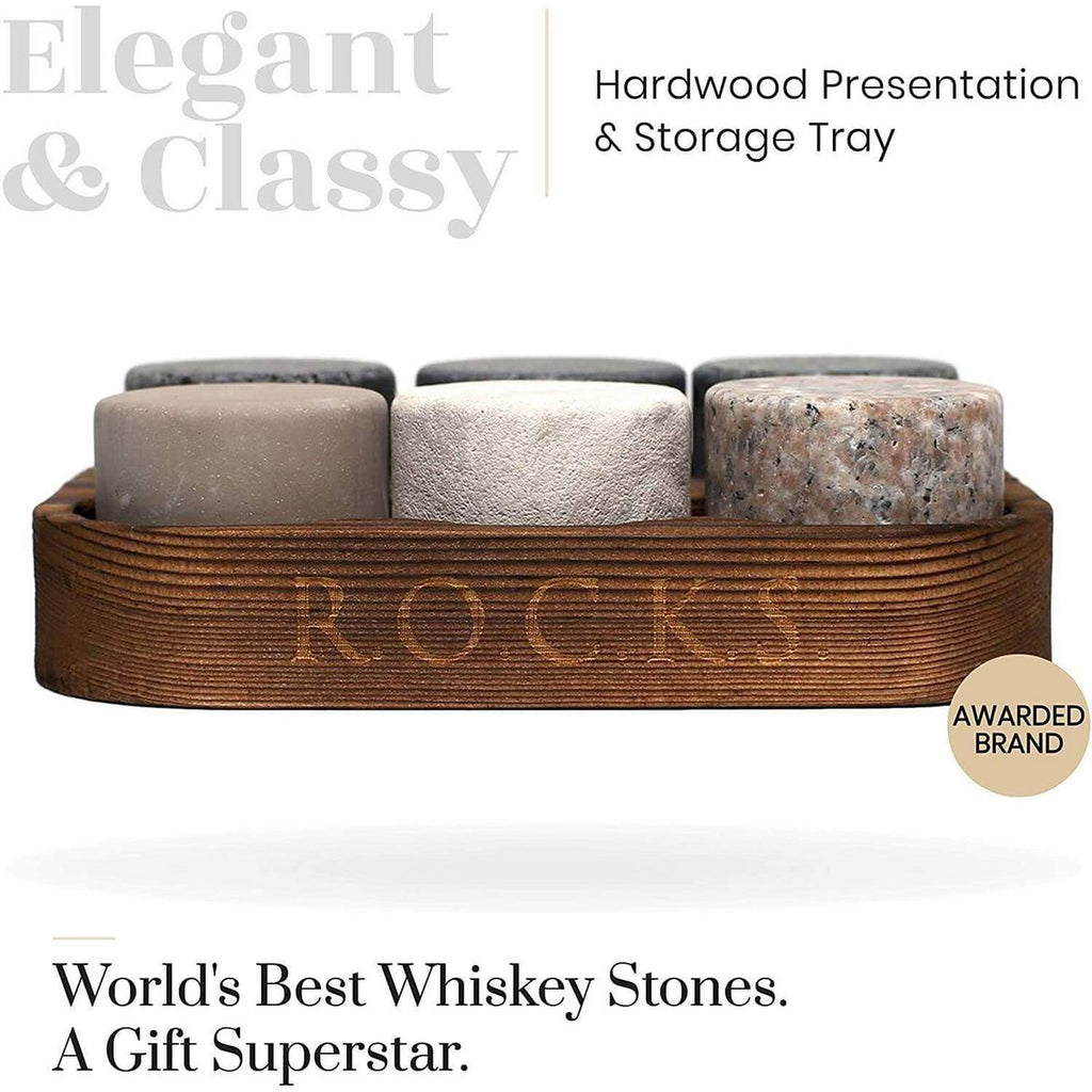 The Original Rocks Whisky Steine 6er Set Granit Kühlsteine ohne Verwässern