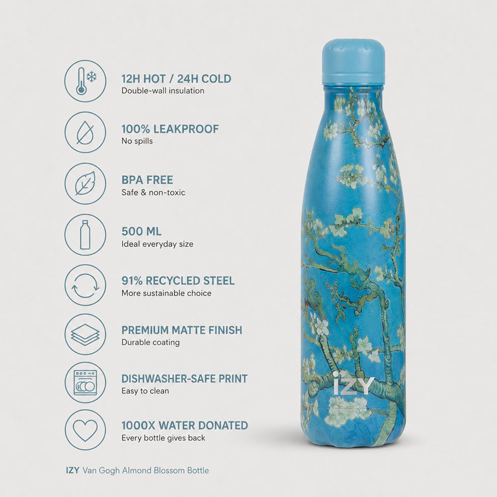 IZY Van Gogh Mandelblüte Thermoflasche 500 ml Edelstahl Isolierflasche