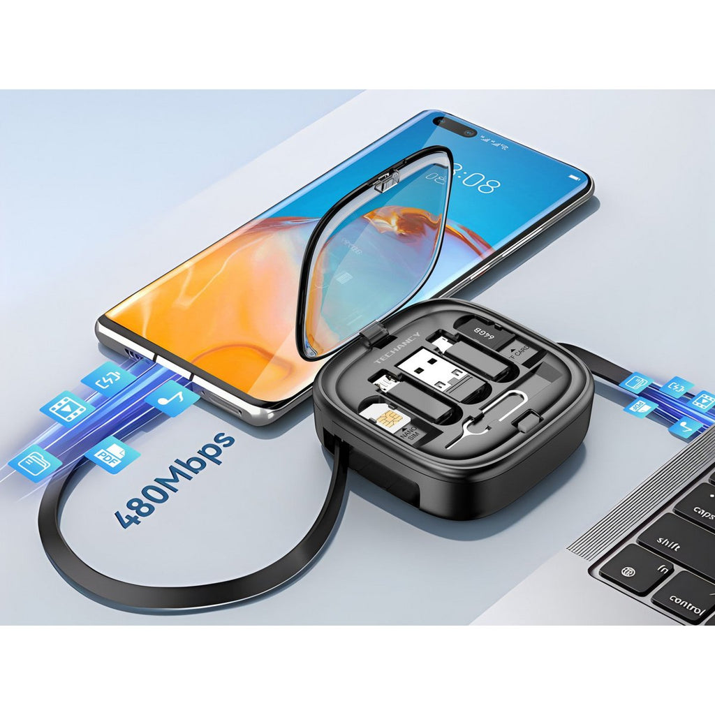 Techancy TV3758 OTG Kabel Kit 60W USB-C Adapter USB-A Micro Datenkabel