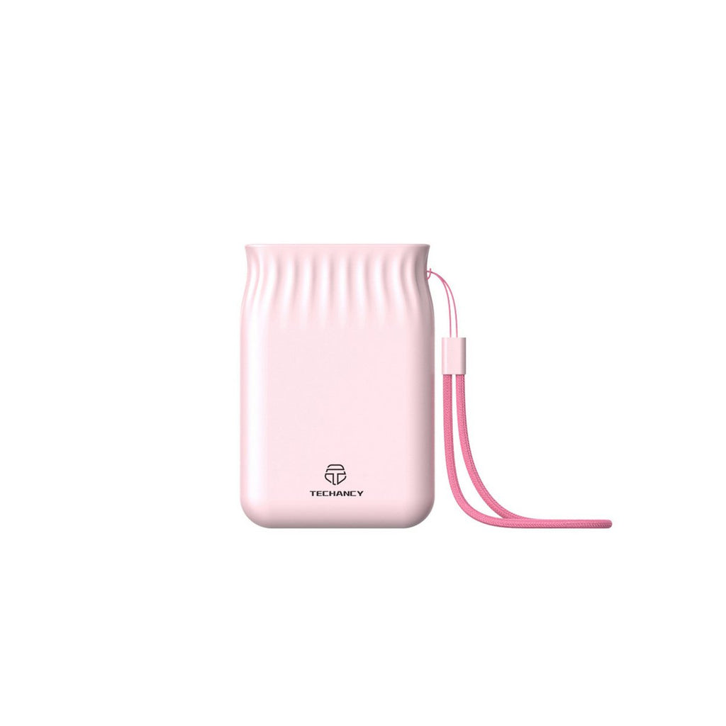 Techancy Powerbank 6500 mAh 2A USB-A USB-C Micro USB TF2772 Weiß Rosa
