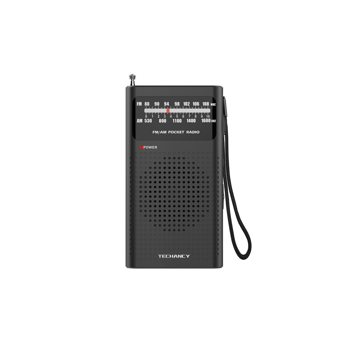 Techancy MJ2924 Tragbares Radio FM AM 3,5mm Kopfhörer Batteriebetrieb Schwarz