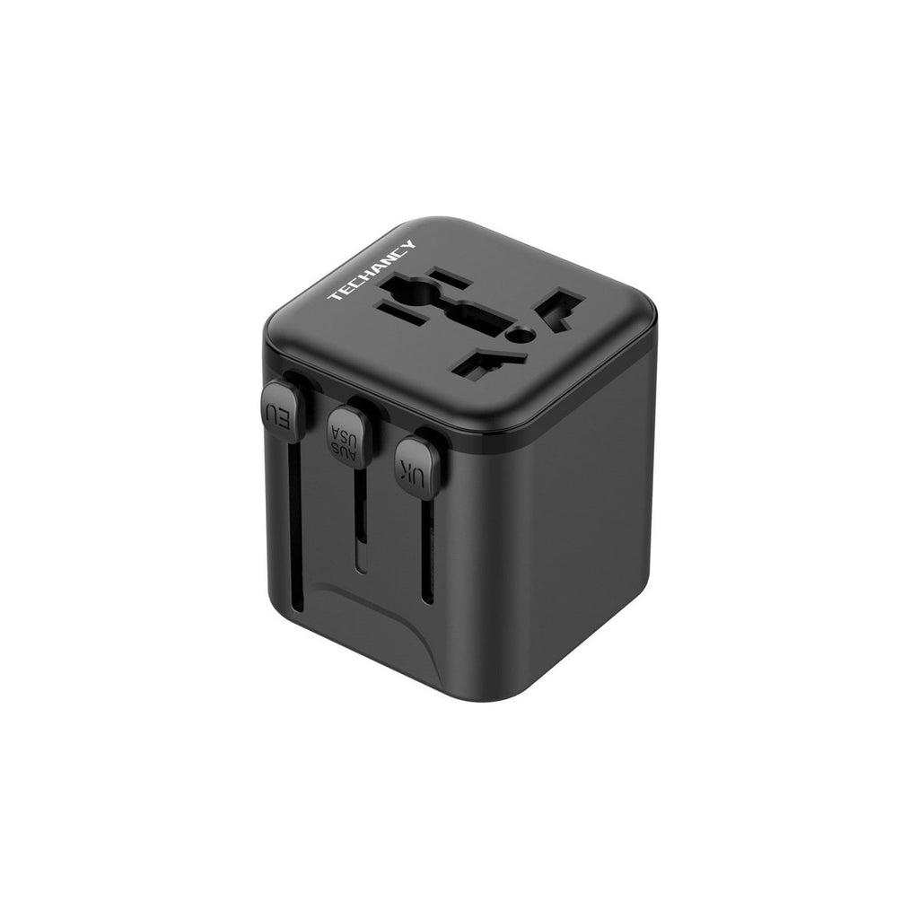 Techancy Universal Reiseadapter MB2502 2500W 10A UK EU US AUS Schwarz