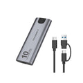 Techancy M.2 NVMe SSD Gehäuse 10 Gbit/s USB-C USB-A bis 8 TB MF1301 Grau