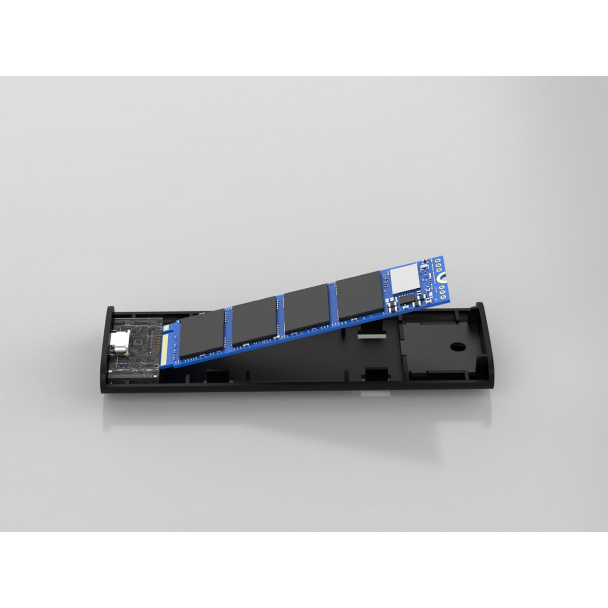 Techancy M.2 NVMe SSD Gehäuse 10 Gbit/s USB-C USB-A bis 8 TB MF1301 Grau