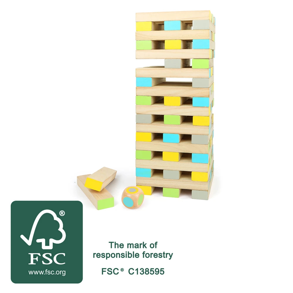 small foot Wackelturm XXL „Active“ – 61-teiliges Gartenspiel aus FSC® Holz