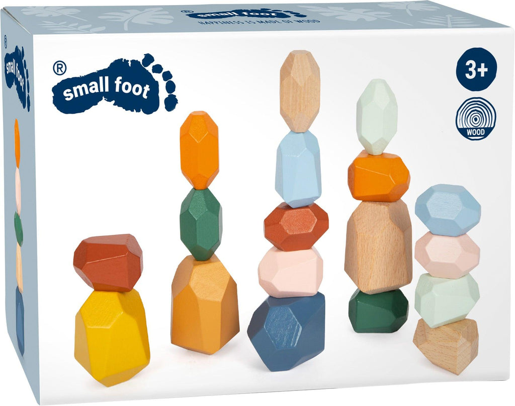 small foot Balanciersteine „Safari“ – 18 Holz-Bausteine zum Stapeln & Balancieren.