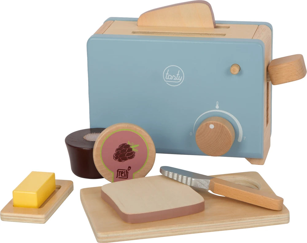 small foot Toaster-Set „tasty“ – 8-teiliges Frühstücksset aus Holz
