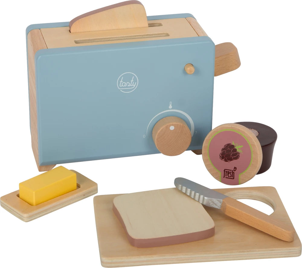 small foot Toaster-Set „tasty“ – 8-teiliges Frühstücksset aus Holz