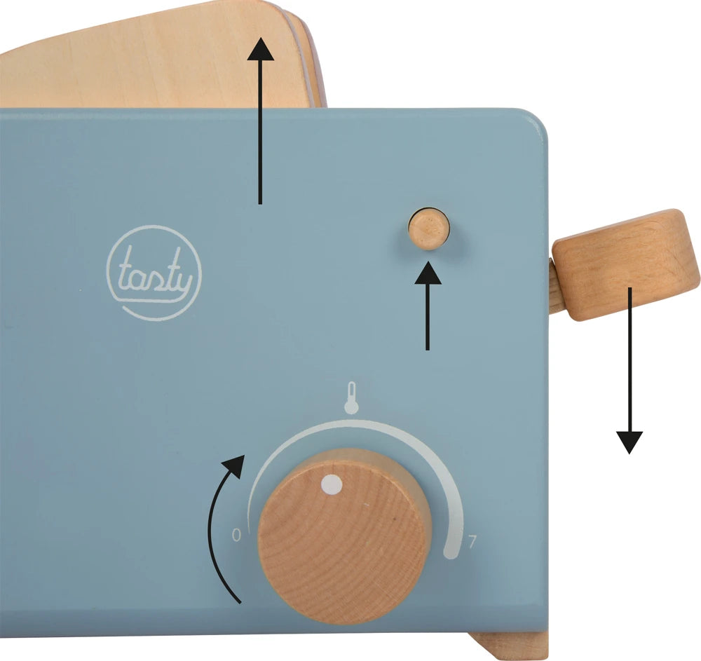 small foot Toaster-Set „tasty“ – 8-teiliges Frühstücksset aus Holz
