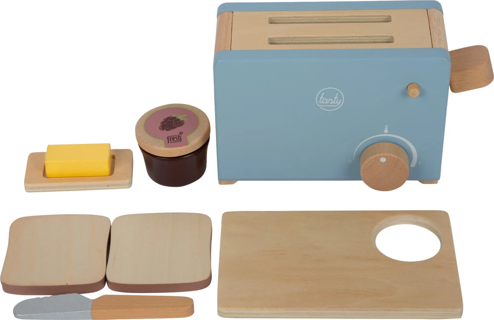 small foot Toaster-Set „tasty“ – 8-teiliges Frühstücksset aus Holz