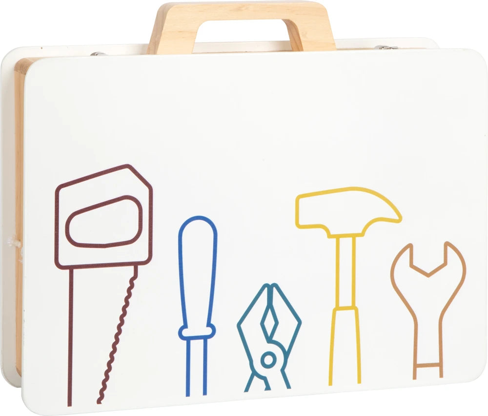 small foot Werkzeugkoffer „Workshop“ – 53-teiliges Holz-Werkzeugset für Kinder