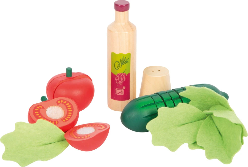 small foot Schneide-Set Salat „fresh“ – 11-teiliges Spiellebensmittel-Set für Kinderküche