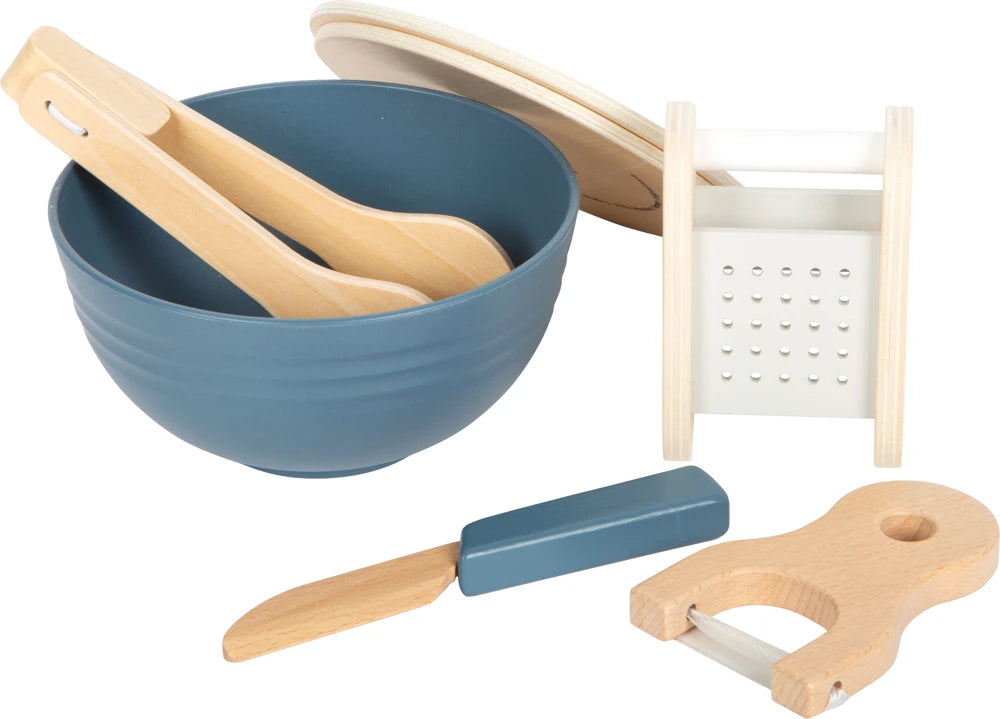 small foot Schneide-Set Salat „fresh“ – 11-teiliges Spiellebensmittel-Set für Kinderküche