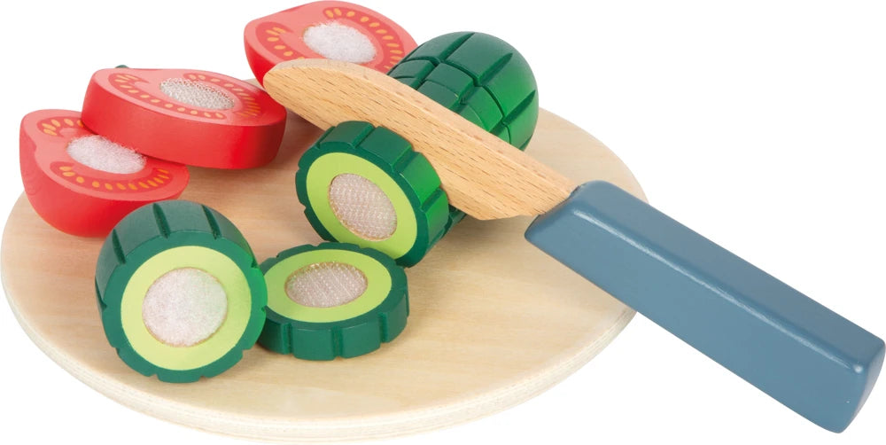 small foot Schneide-Set Salat „fresh“ – 11-teiliges Spiellebensmittel-Set für Kinderküche