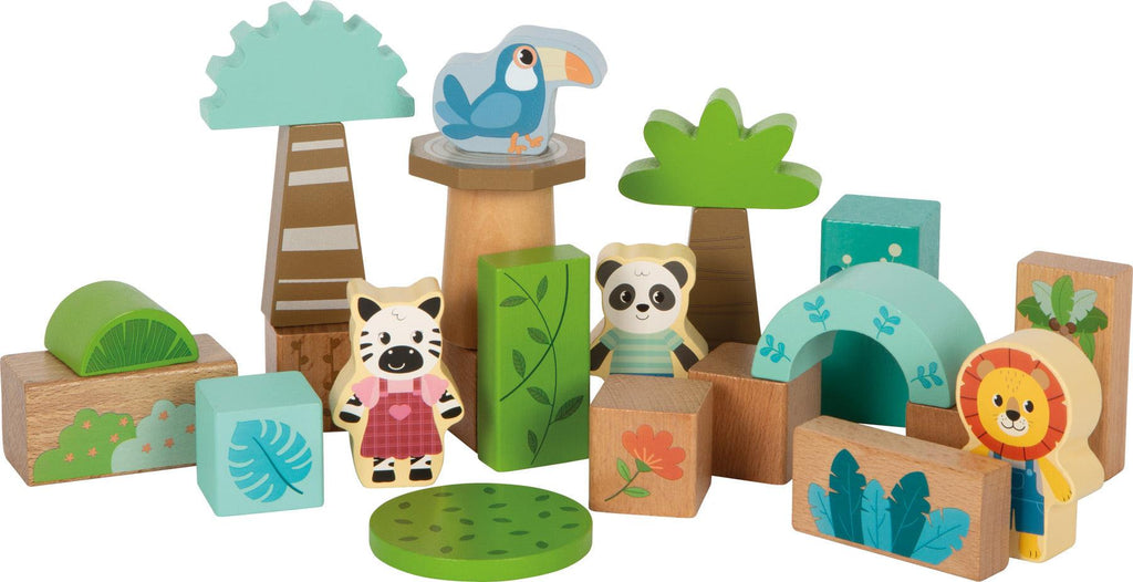 small foot Holzbausteine „Jungle Friends“ – 50 Teile aus FSC® 100% Holz ab 12 Monaten.