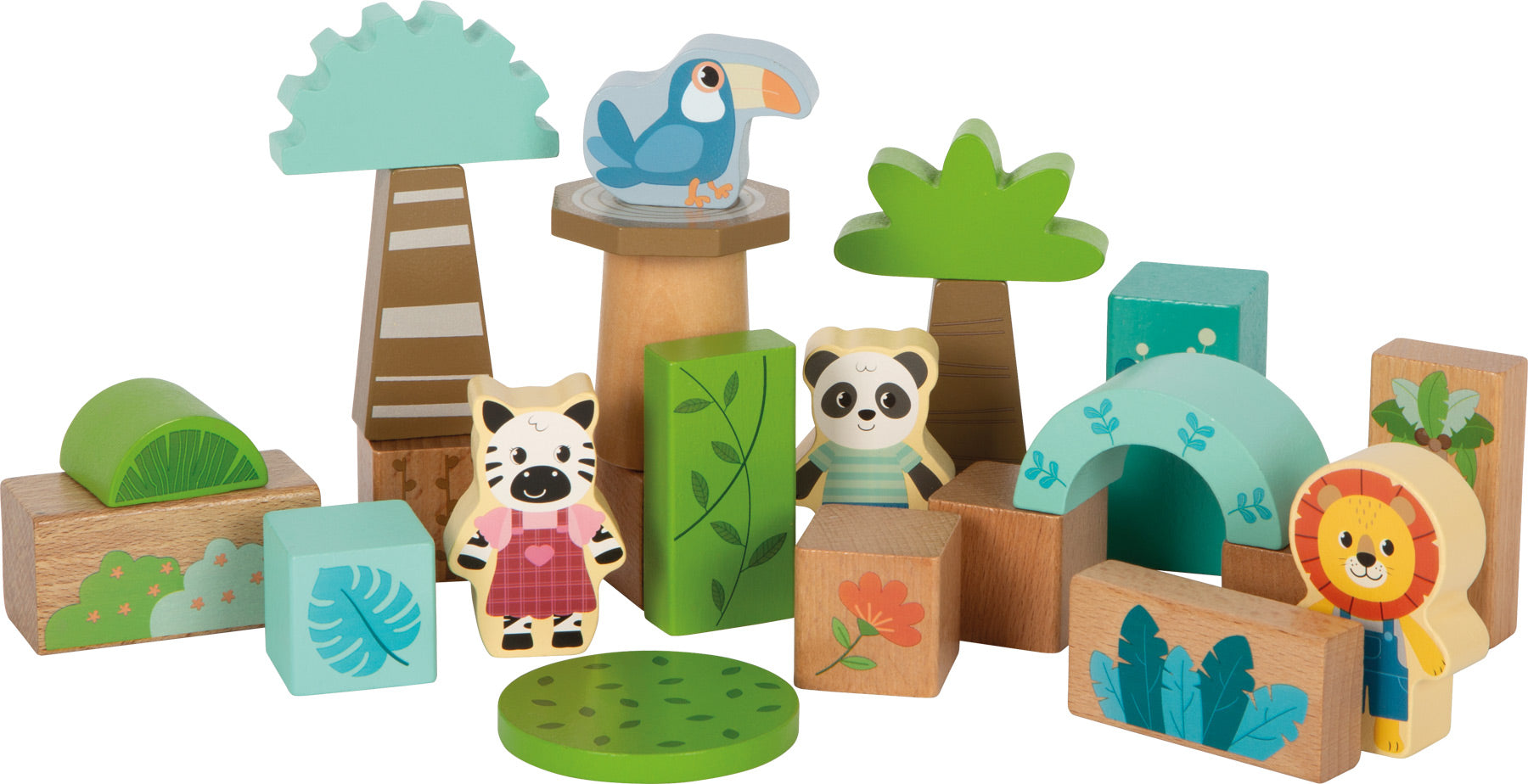 small foot Holzbausteine „Jungle Friends“ – 50 Teile aus FSC® 100% Holz ab 12 Monaten