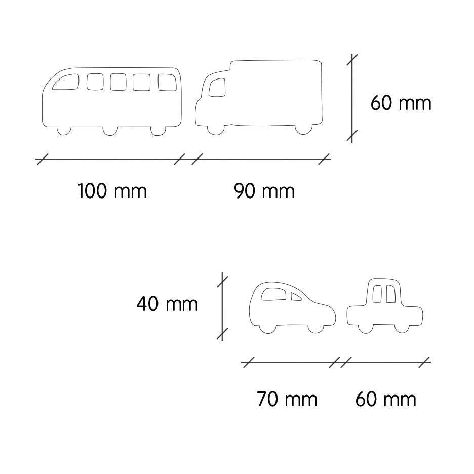 Wandaufkleber Autos & Lastwagen Blau – 16 Fahrzeug-Sticker aus mattem Vinyl, Kinderzimmer Deko, ablösbar, Aquarell-Design.