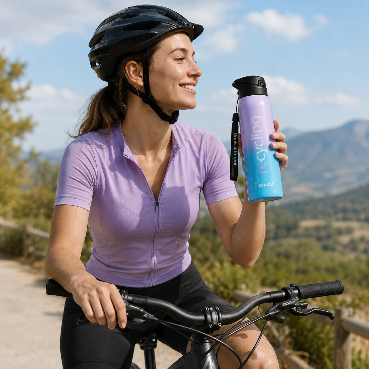 Thermo Trinkflasche 500 ml Green Neon & Gelb – doppelwandige Edelstahlflasche mit Strohhalm, für Fahrrad, Sport & unterwegs.