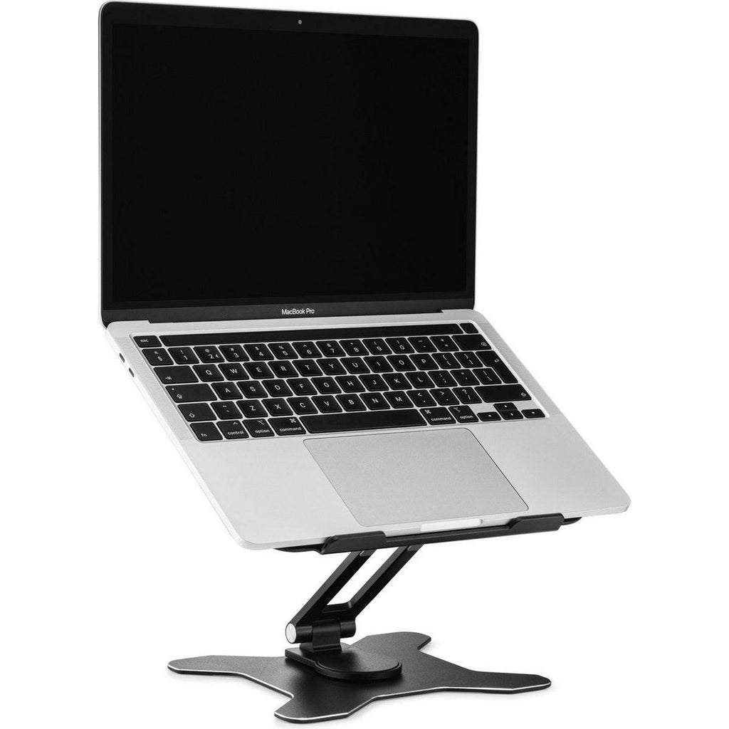 Drehbarer Laptopständer 360° – höhenverstellbarer Aluminium Laptophalter, faltbar & ergonomisch, für 11–16 Zoll Laptops, Grau.