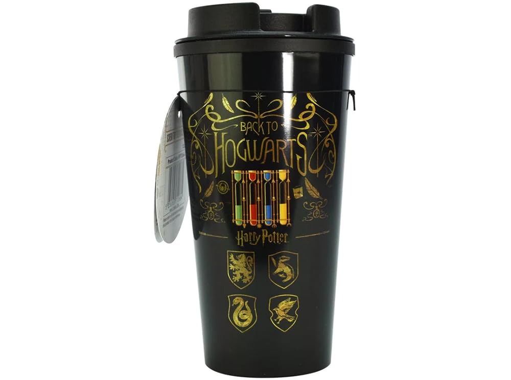 Harry Potter Thermobecher Hogwarts Wappen Kaffeebecher To Go Gold Schwarz