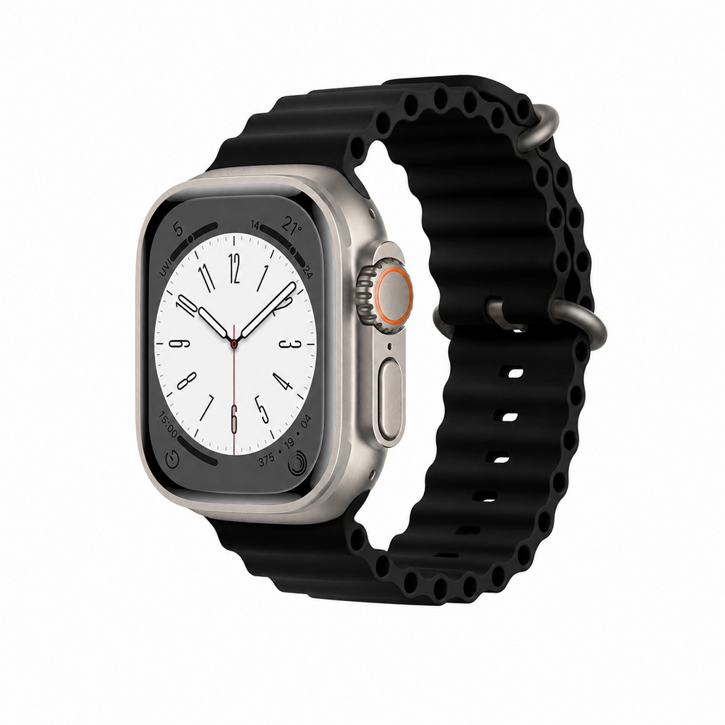 Techancy KC2122 Silikonarmband Schwarz Apple Watch 42/44/45/49 mm Ersatzband