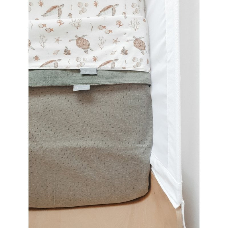 Babydecke Pointelle Grün 100x140 cm Baumwolle Kinderbett Decke