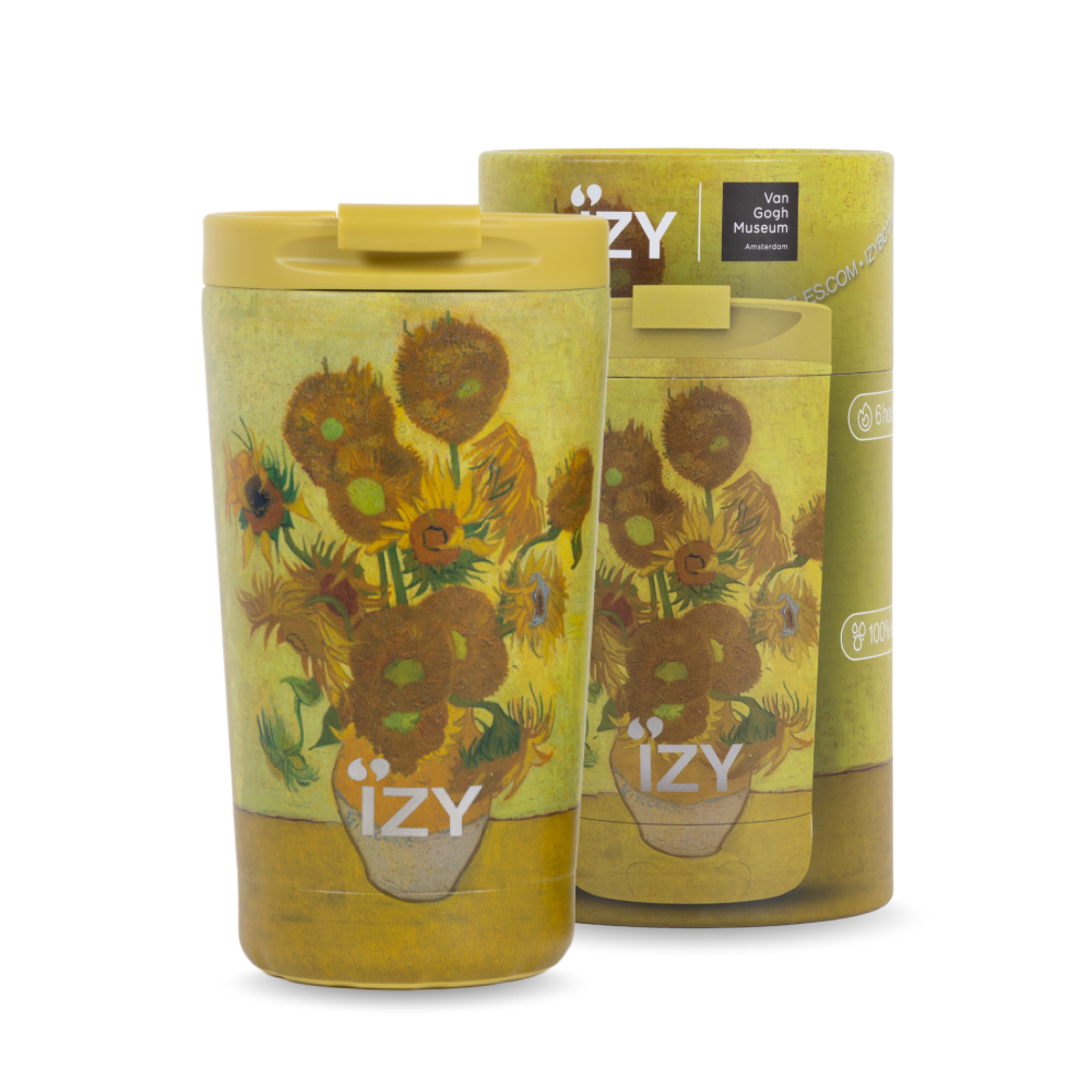 IZY Van Gogh Sonnenblumen Thermobecher 350 ml Edelstahl Isolierbecher