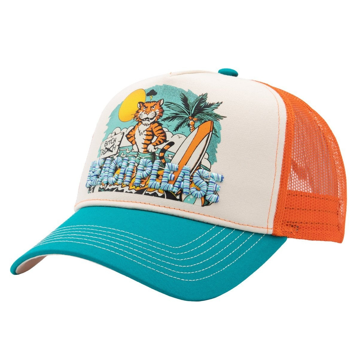King Kerosin Trucker Cap Beach Please Mehrfarbig Tiger Snapback Mesh
