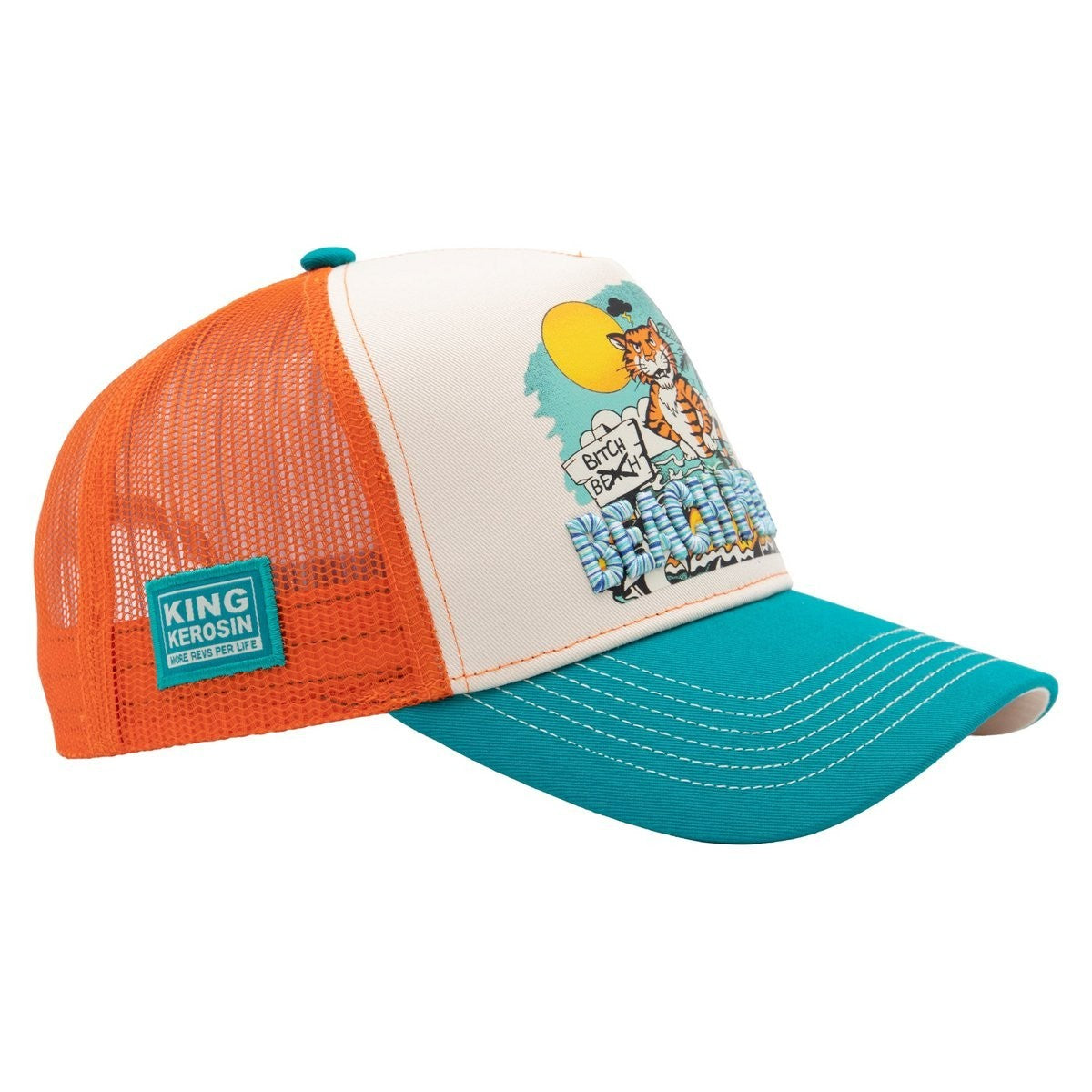 King Kerosin Trucker Cap Beach Please Mehrfarbig Tiger Snapback Mesh