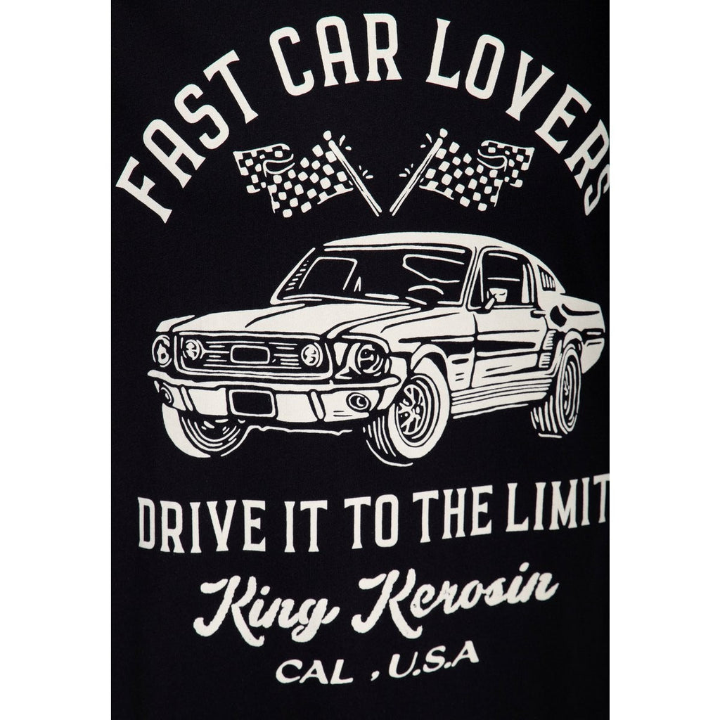 King Kerosin T-Shirt Drive It To The Limit Muscle Car Racing Schwarz