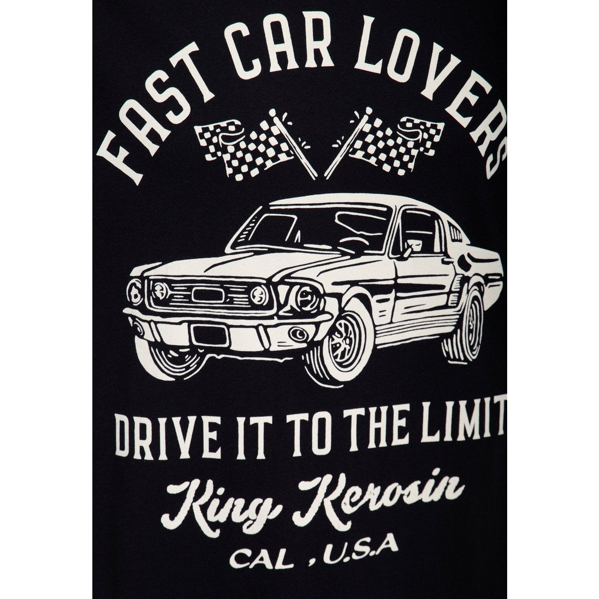 King Kerosin T-Shirt Drive It To The Limit Muscle Car Racing Schwarz