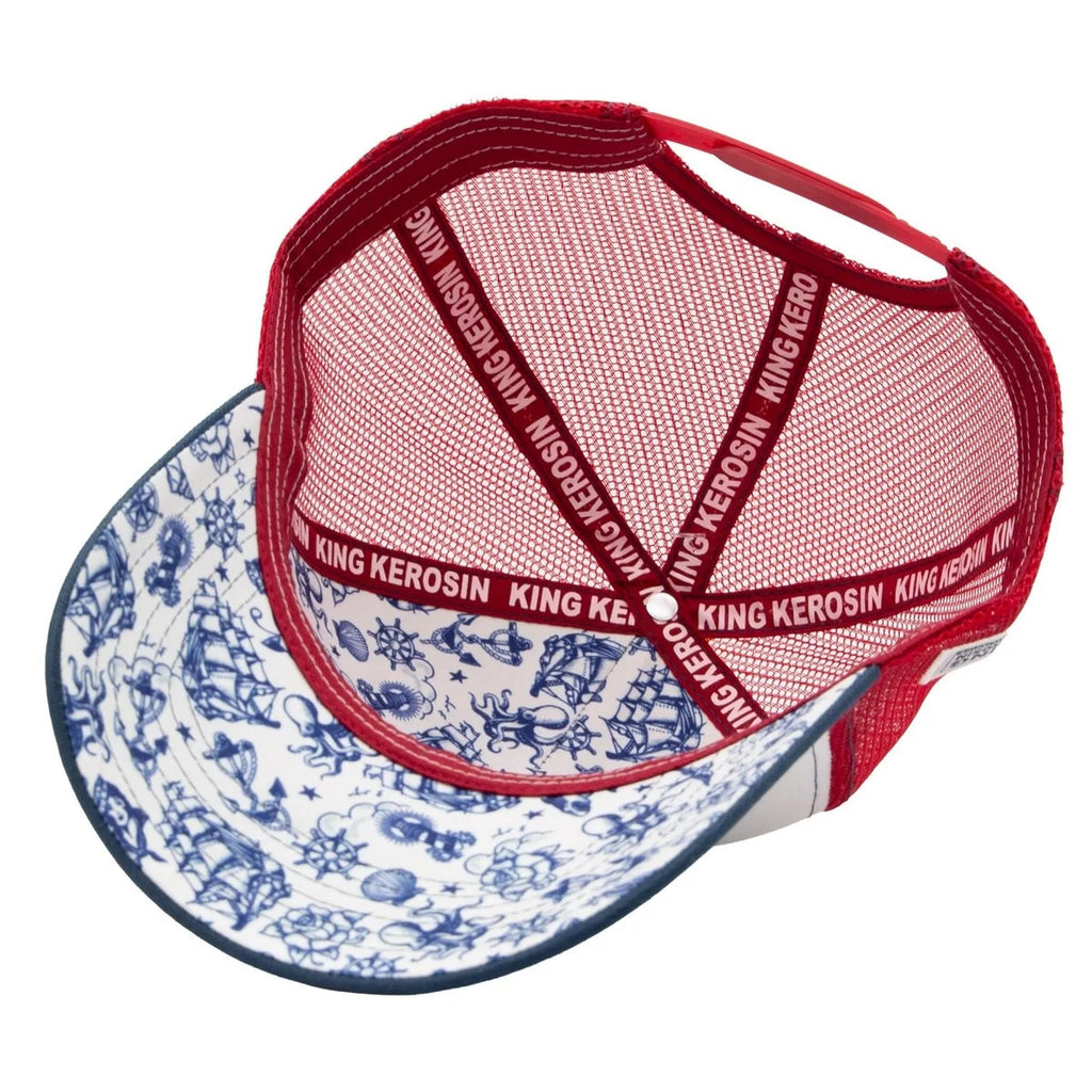 King Kerosin Trucker Cap Deep Sea Oktopus Patch Snapback Mesh Mehrfarbig