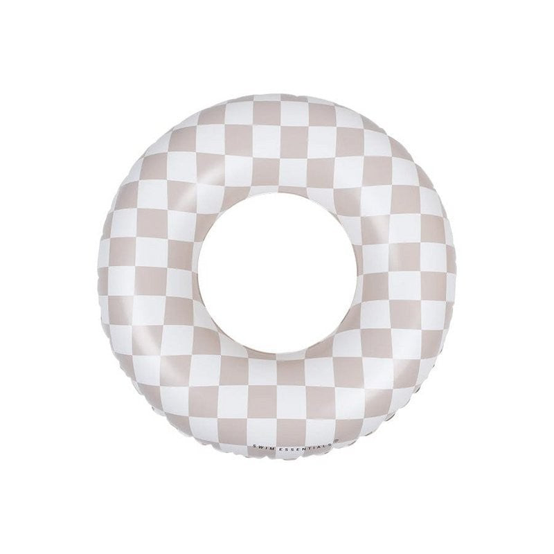 Schwimmring Kinder 55 cm – Beige Checkmate – aufblasbarer Badering für Kinder