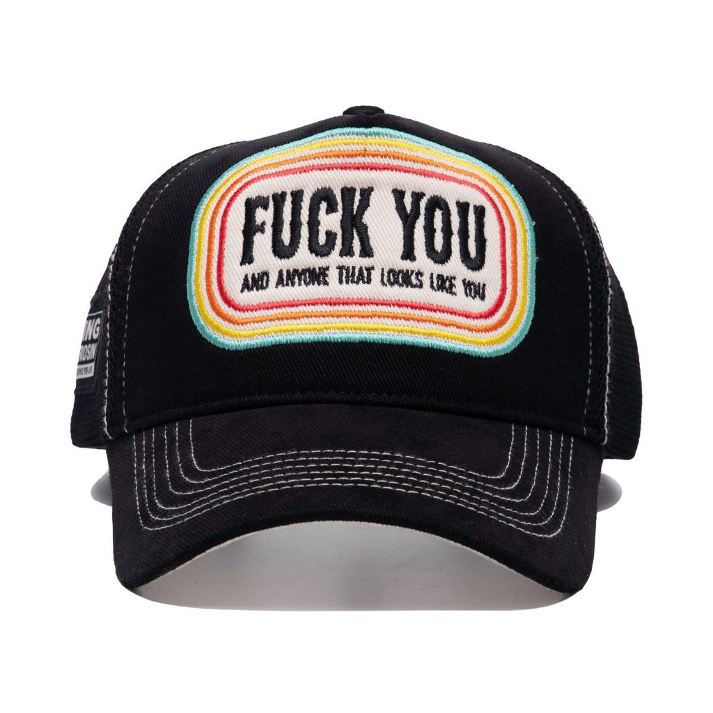 King Kerosin Trucker Cap Fick Dich Statement Patch Mesh Snapback Retro