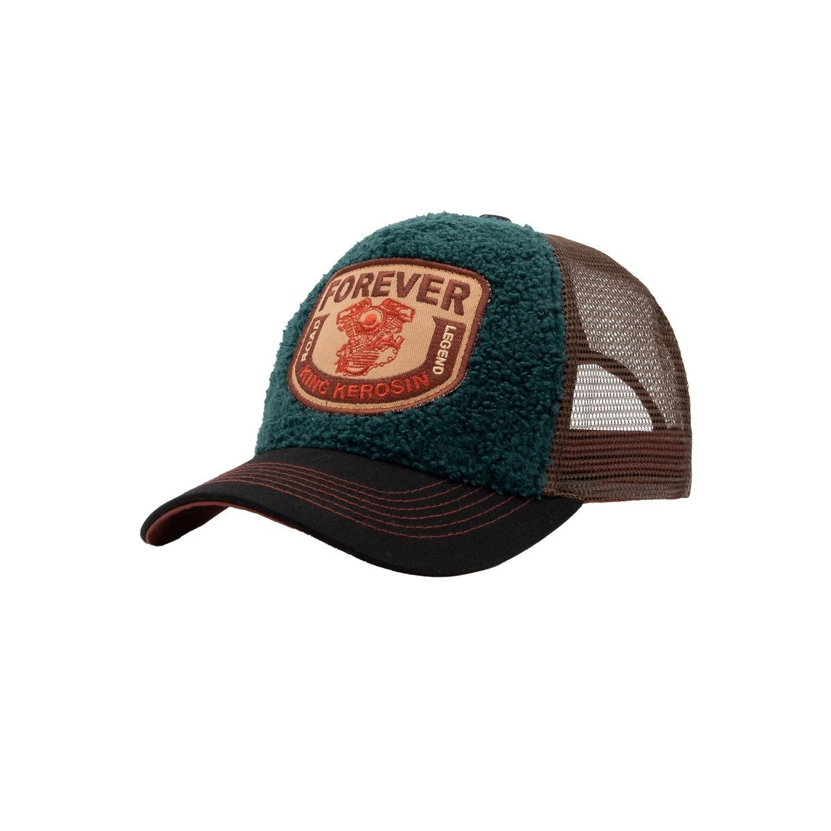 King Kerosin Trucker Cap Road Legend Sherpa Teddy Mesh Snapback Motorrad
