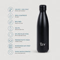 IZY Thermoflasche Schwarz 500 ml Edelstahl Isolierflasche To Go