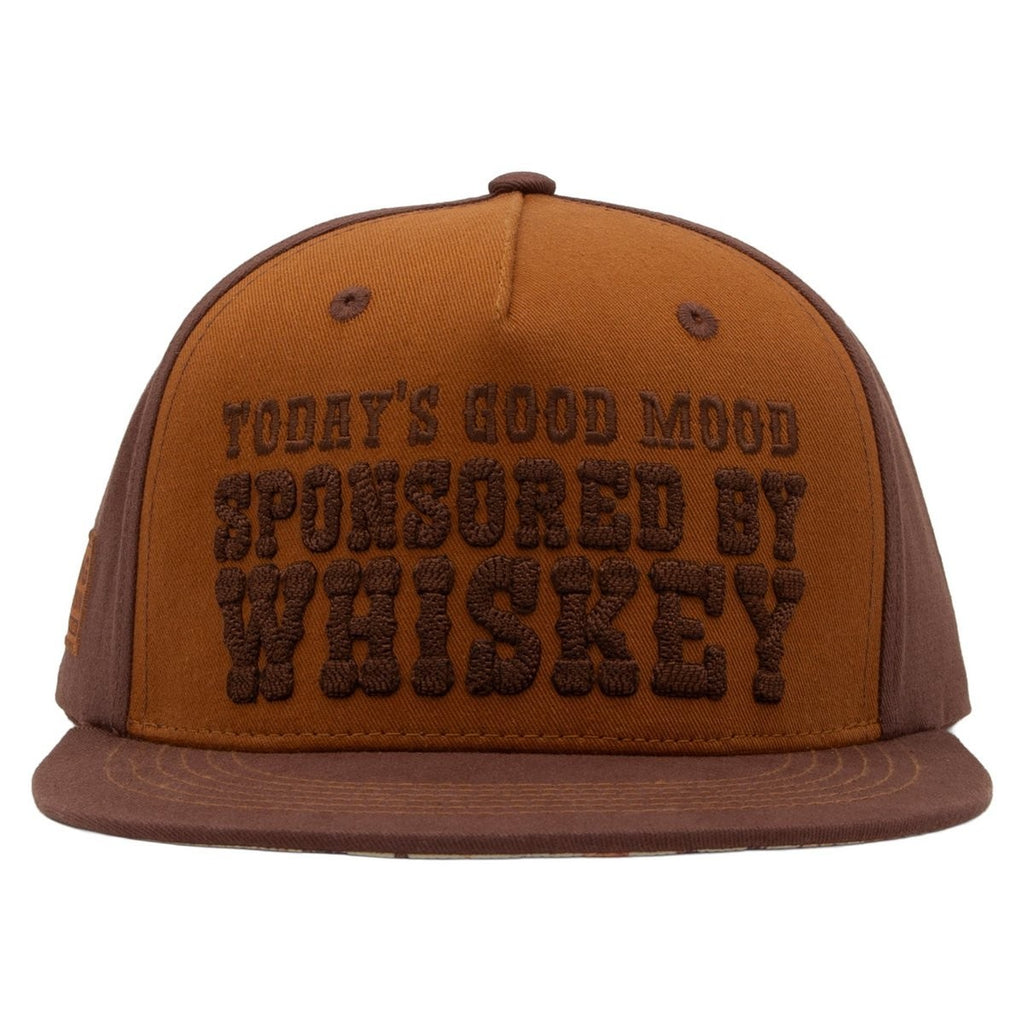 King Kerosin Flat Brim Cap Sponsored by Whiskey Braun Snapback 3D Stickerei