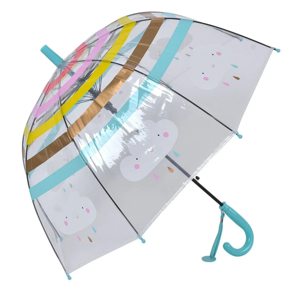 Juleeze Kinderregenschirm Wolken Blau Ø 65 cm Streifen Kinderschirm