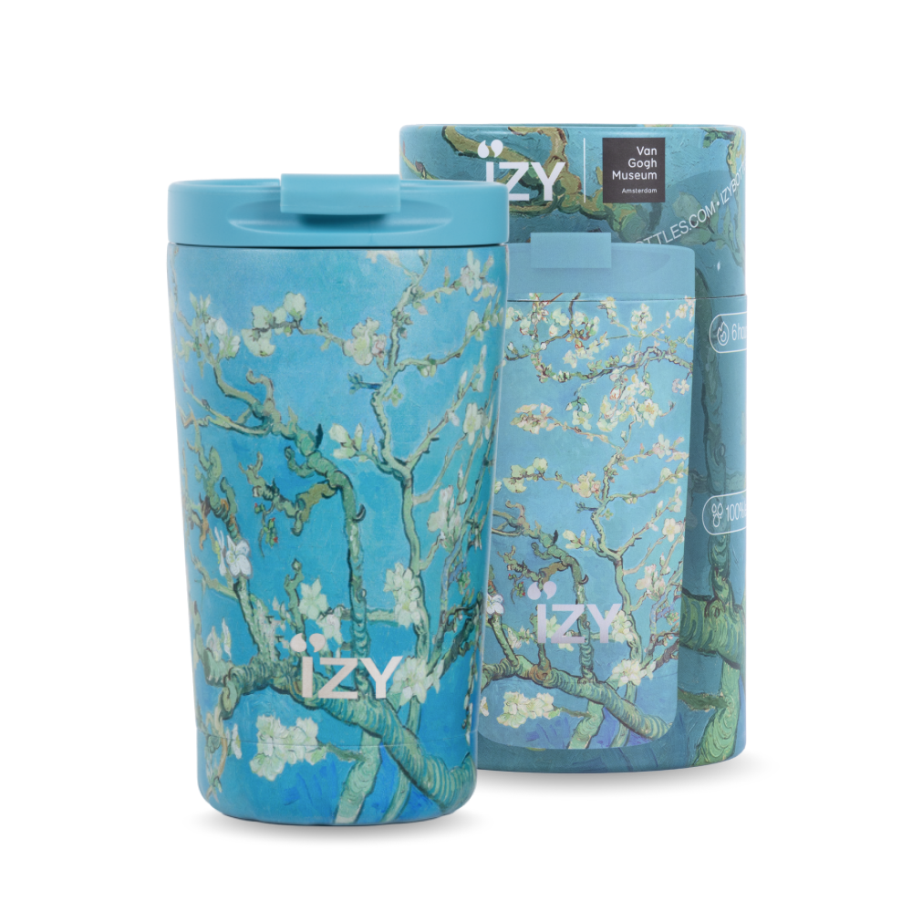 IZY Van Gogh Mandelblüten Thermobecher 350 ml Edelstahl Isolierbecher