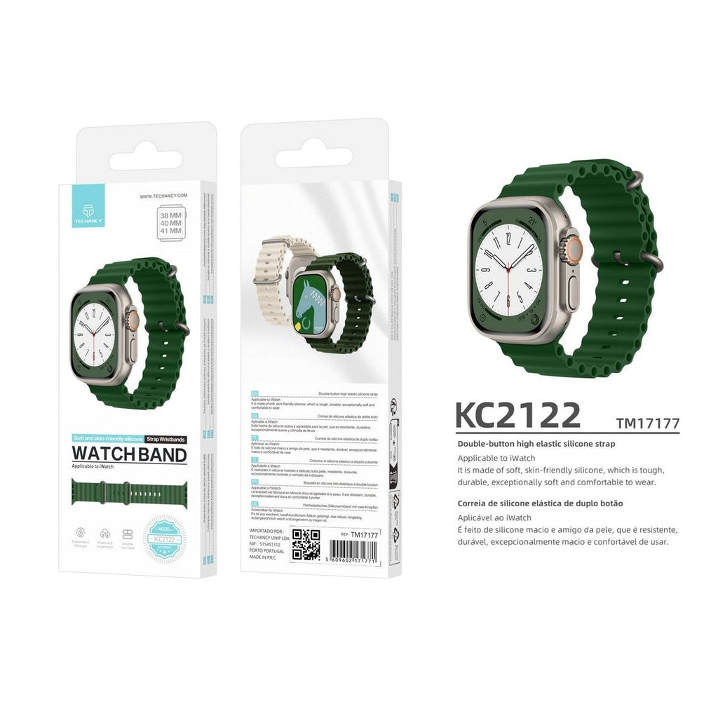 Techancy KC2122 Silikonarmband Grün für Apple Watch 38/40/41 mm Ersatzarmband