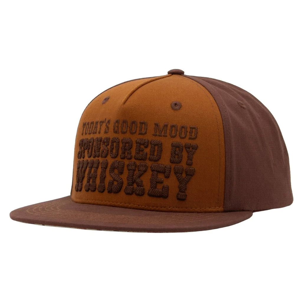 King Kerosin Flat Brim Cap Sponsored by Whiskey Braun Snapback 3D Stickerei