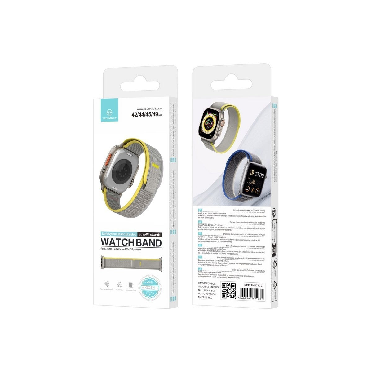 Techancy KC2121 Nylon Sportarmband Schwarz Apple Watch 42/44/45/49 mm